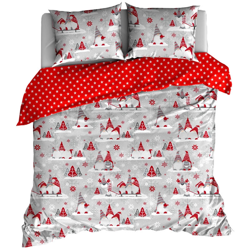 Pościel bawełniana Skrzaty czerwone 160x200