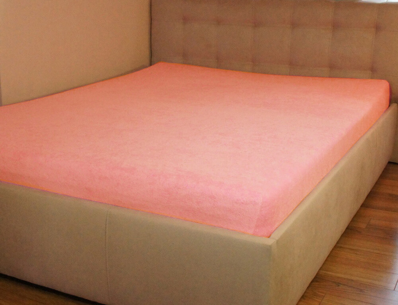 Prześcieradło frotte z gumką morelowe 60x120