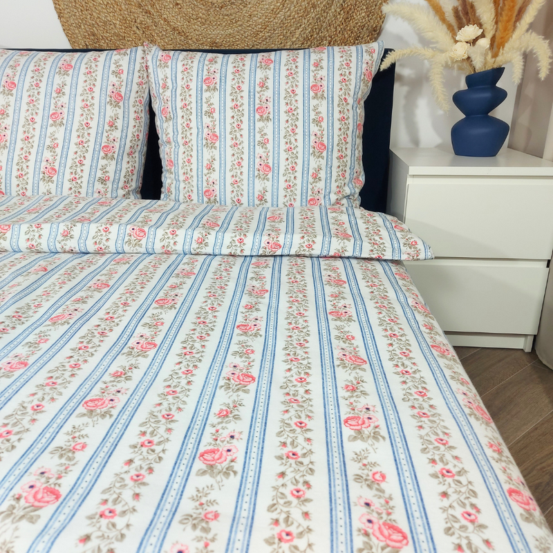 Pościel flanelowa Kwiaty serwetka 160x200