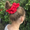 Gumka do włosów z satyny bawełnianej STANDARD Scrunchies Czerwona