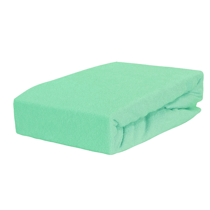 Prześcieradło frotte z gumką jasno zielone 140x200