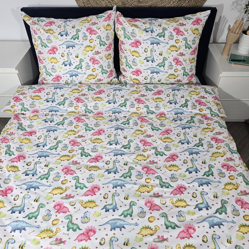 Pościel bawełniana Dinozaury 150x200