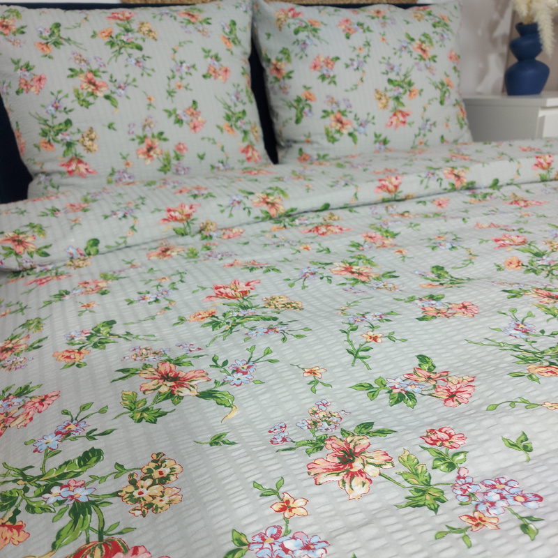 Pościel z kory Letni ogród w szarości 160x200