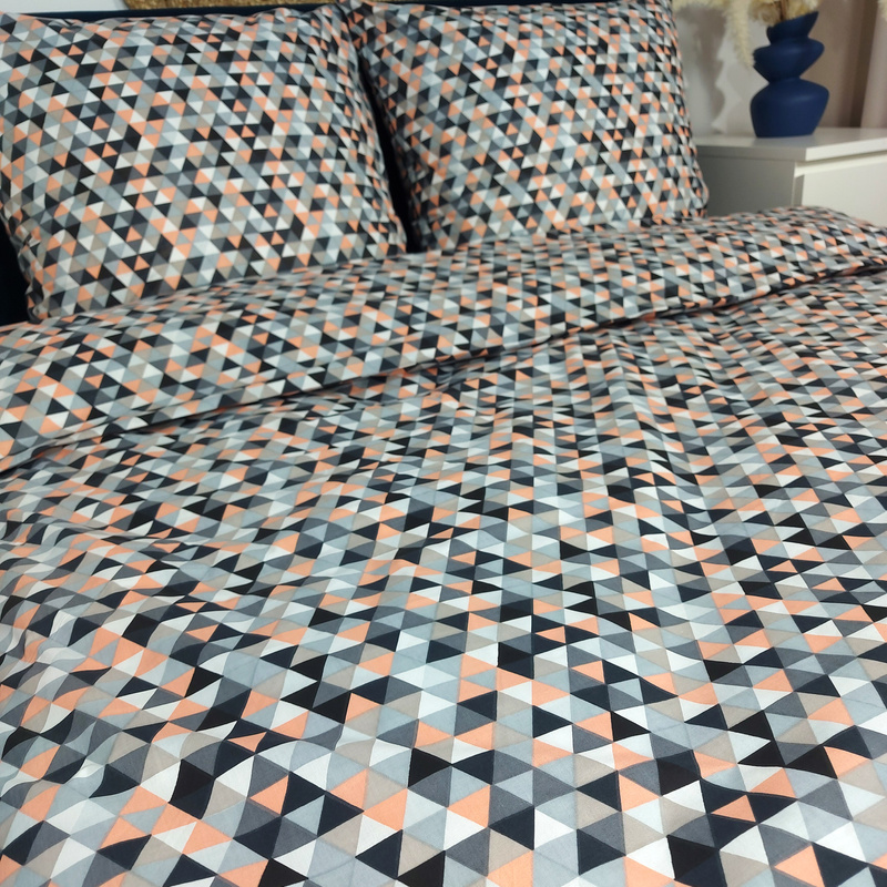 Pościel bawełniana Mozaika łososiowa 135x200