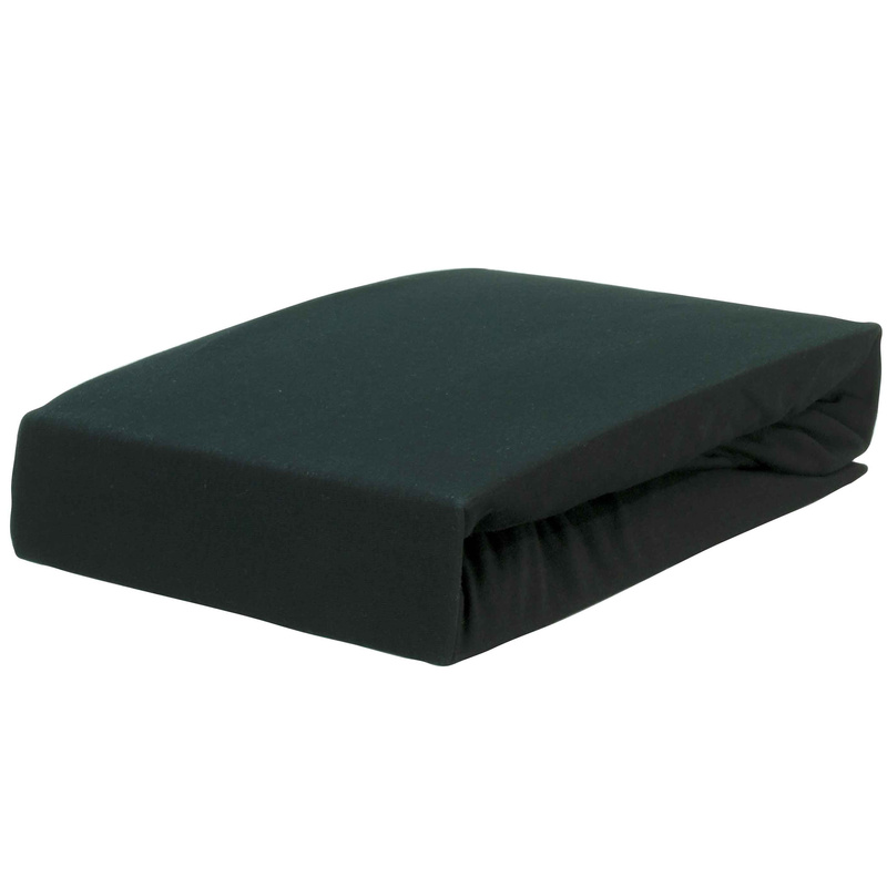 Prześcieradło jersey z gumką czarne 120x200