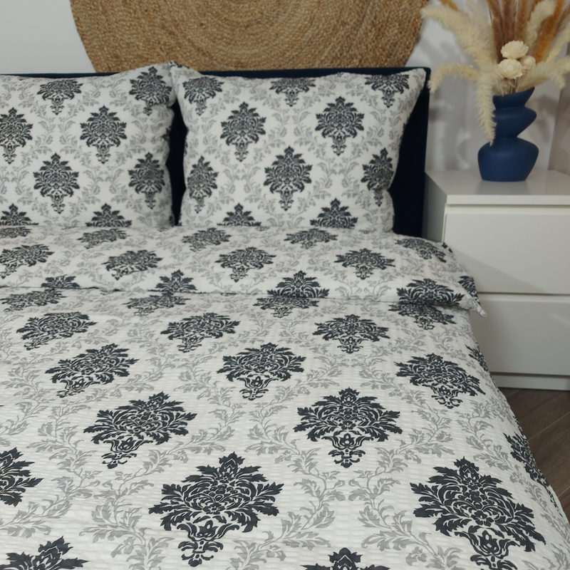 Pościel z kory Ornament szary 160x200