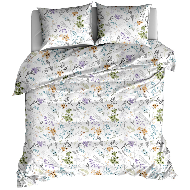 Pościel flanelowa Pastelowa łąka 160x200