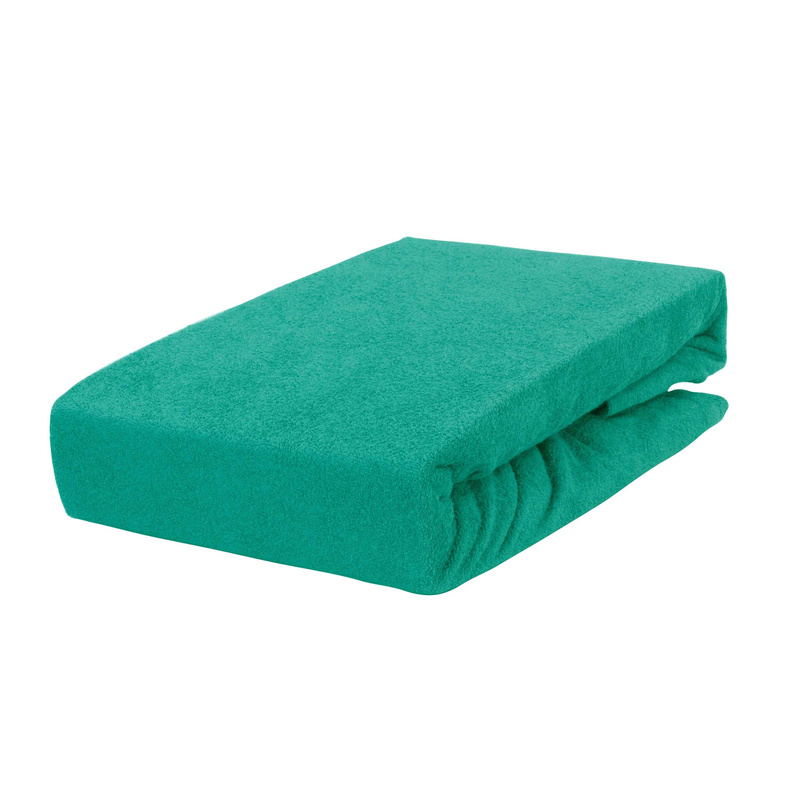 Prześcieradło frotte z gumką butelkowa zieleń 180x200