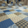 Pościel z kory Patchwork niebieski 140x200