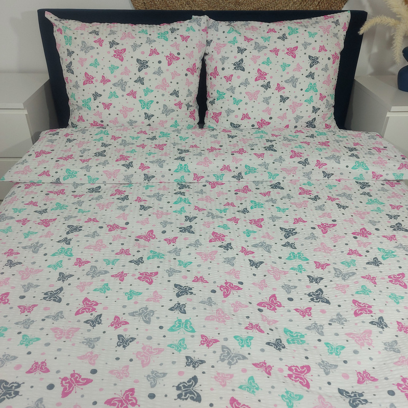 Pościel z kory Kolorowe motylki 160x200