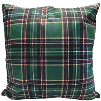 Poszewka bawełniana Szkocka krata zielona 30x30