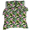 Pościel bawełniana Flamingi liście 150x200