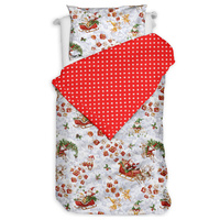 Pościel bawełniana Mikołaje w saniach 140x200