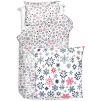 Pościel bawełniana Śnieżynki czerwone 135x200