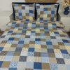 Pościel z kory Patchwork niebieski 140x200