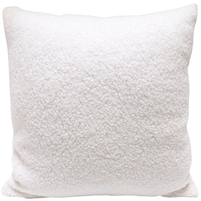 Poszewka Boucle Bukle Baranek śmietankowa biel 50x50