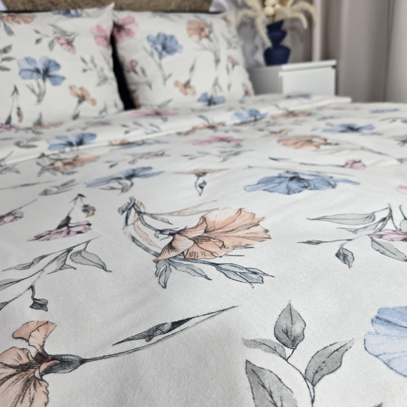 Pościel flanelowa Kolorowe kwiaty 160x200