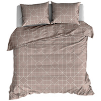 Pościel bawełniana Beżowa siatka 160x200