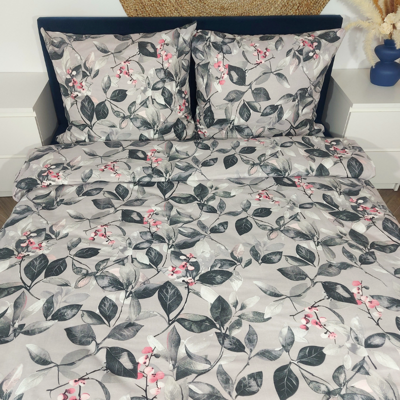 Pościel flanelowa Florystyka beżowa 140x200