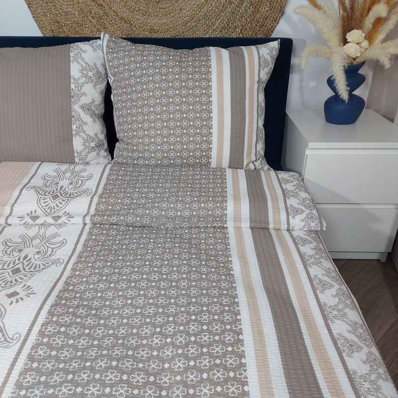 Pościel z kory Ornament karmelowy 160x200