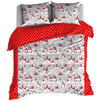 Pościel bawełniana Skrzaty czerwone 180x200