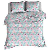 Pościel bawełniana Flamingi pastelowe 150x200