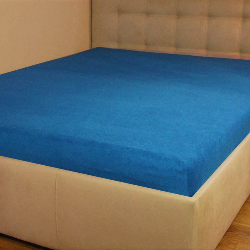 Prześcieradło frotte z gumką szafirowe 60x120