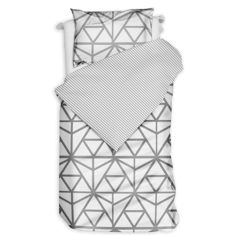 Pościel bawełniana Pajęczyna szara 140x200