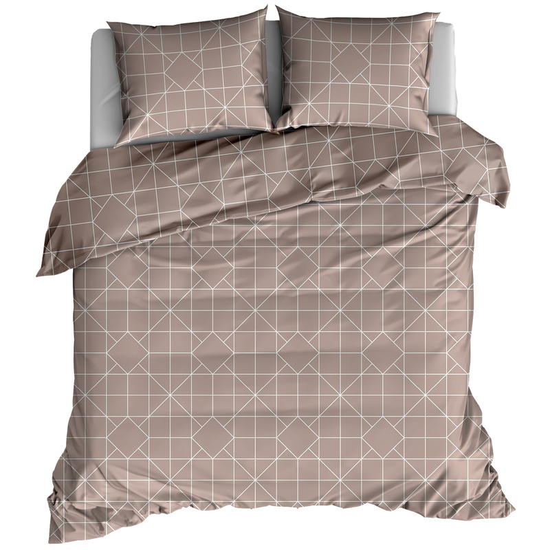 Pościel bawełniana Beżowa siatka 200x200