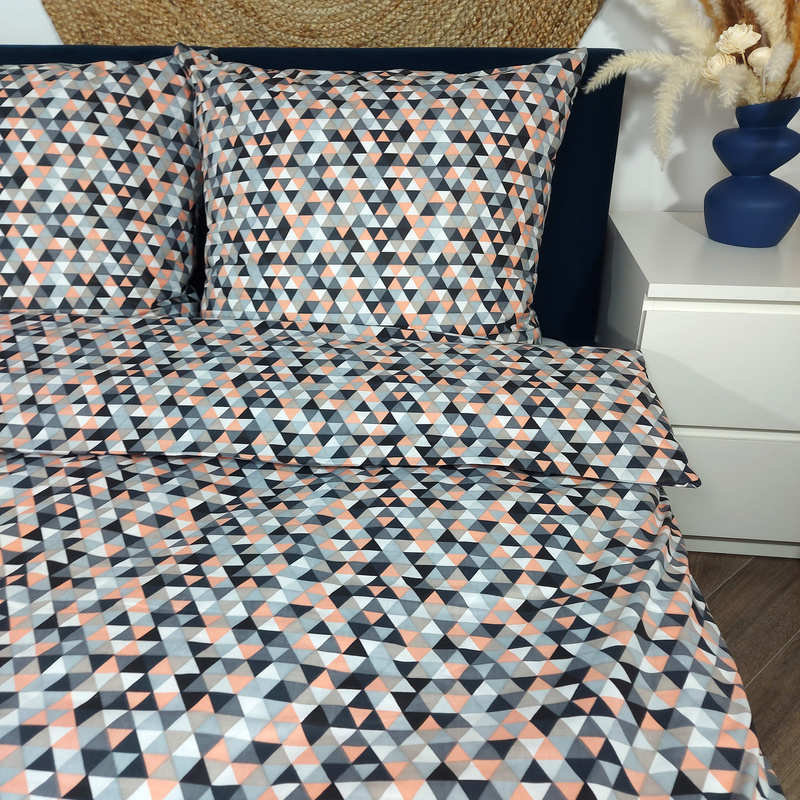 Pościel bawełniana Mozaika łososiowa 140x200