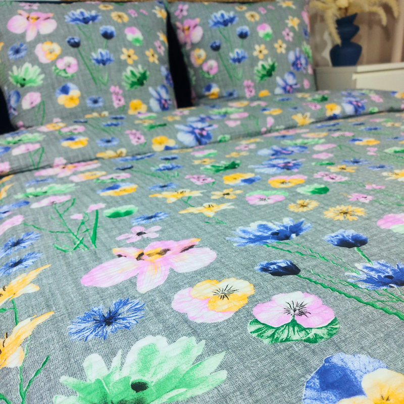 Pościel z kory Kolorowe kwiaty 160x200