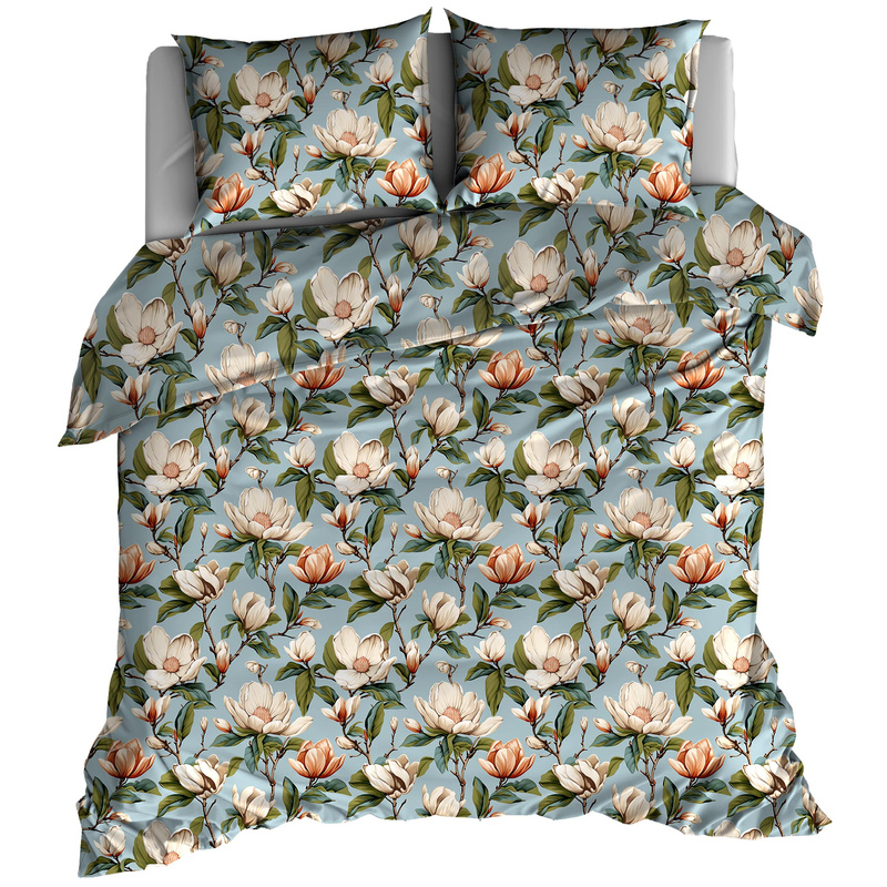 Pościel bawełniana Jabłonka niebieska 160x200