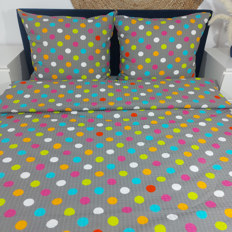 Pościel z kory Kolorowe groszki 160x200