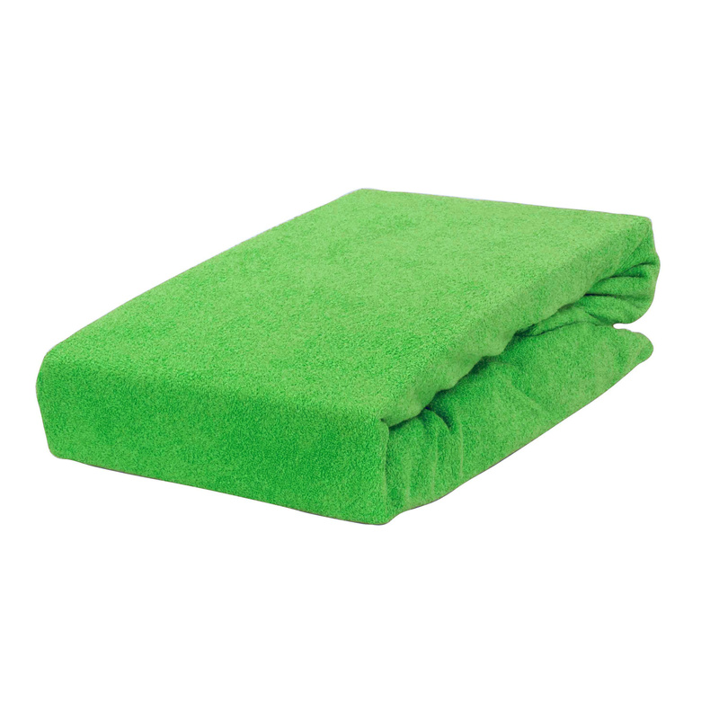 Prześcieradło frotte z gumką jaskrawo zielone 120x200