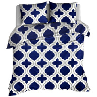 Pościel bawełniana Koniczyna marokańska granat 150x200