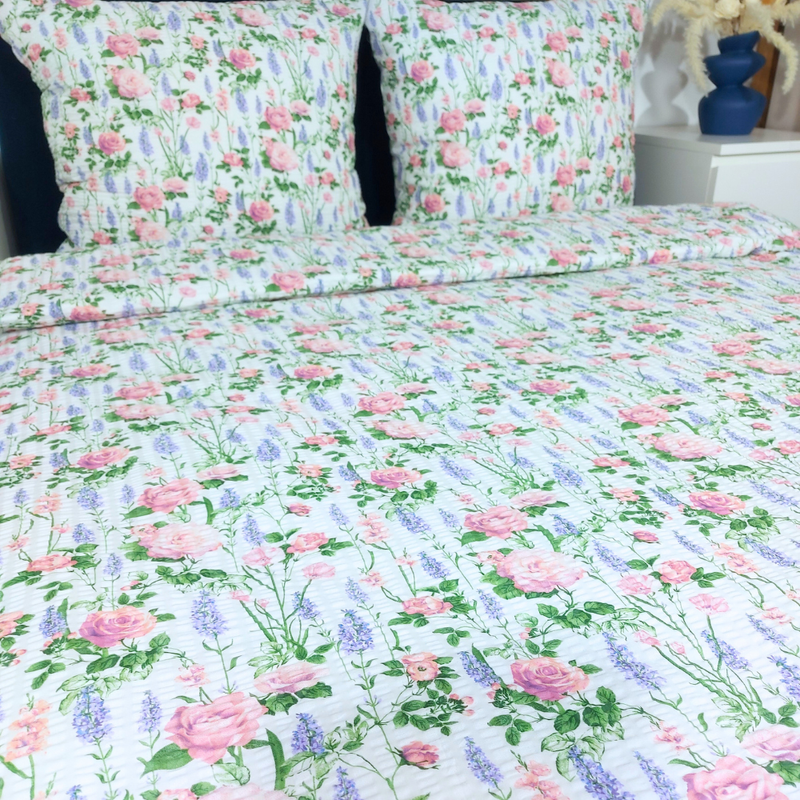 Pościel z kory Róże szałwia 200x220