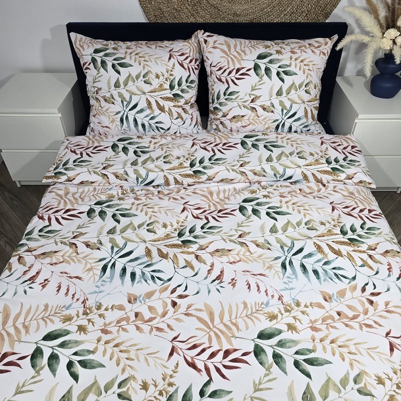 Pościel bawełniana Liście powiew 160x200