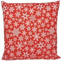 Poszewka bawełniana Płatki śniegu w czerwieni 30x50
