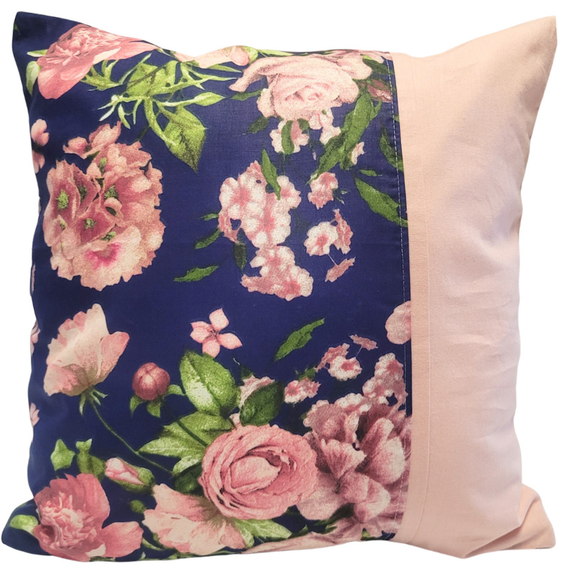 Poszewka z listewką Bukiet granat 40x40