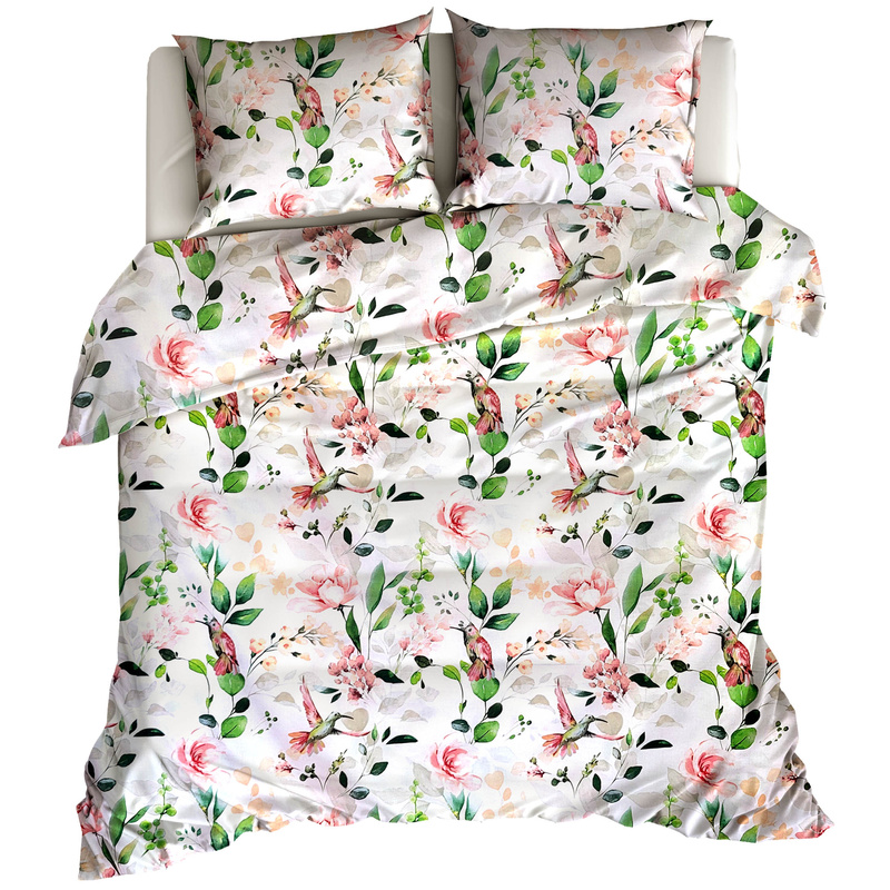 Pościel bawełniana Koliberki łososiowe 160x200