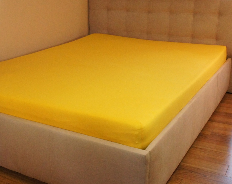 Prześcieradło jersey z gumką żółte 80x160