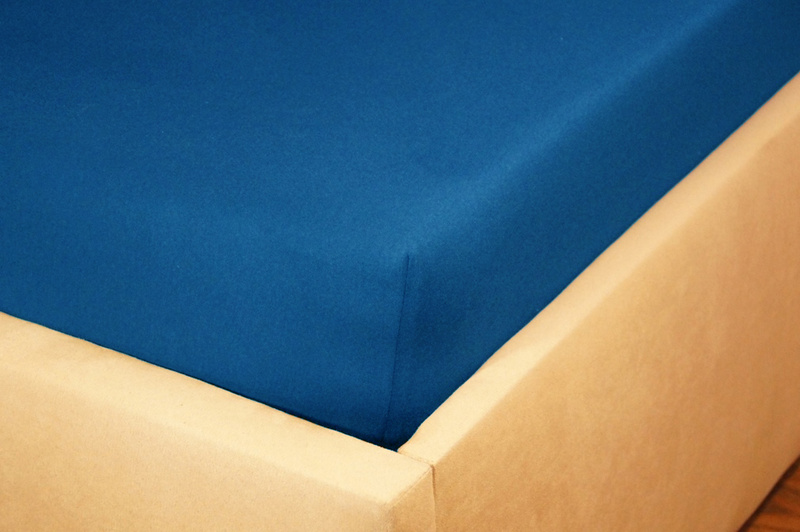 Prześcieradło jersey z gumką ciemny granat 80x180