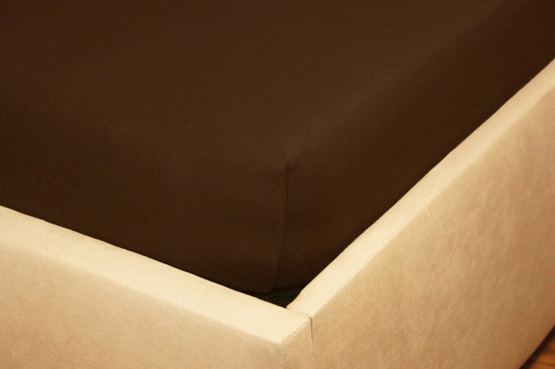 Prześcieradło jersey z gumką czekoladowe 60x120