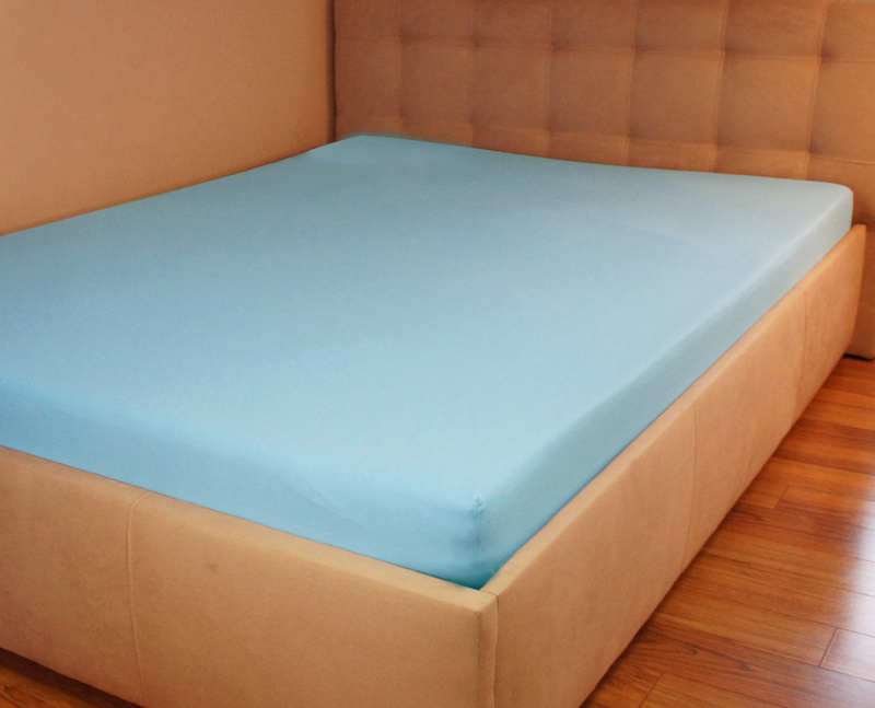 Prześcieradło jersey z gumką błękitne 80x180