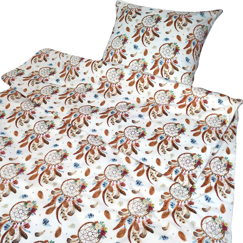 Pościel bawełniana Łapacz snów na bieli 140x200