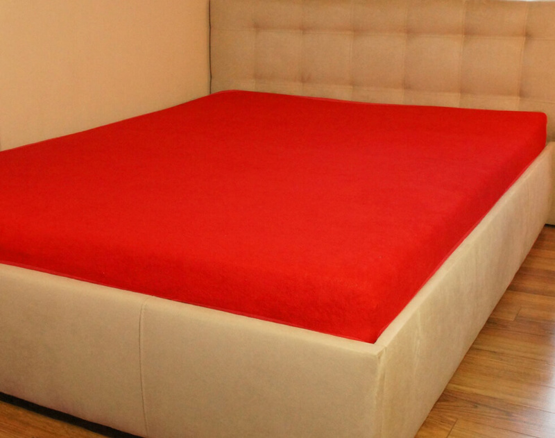 Prześcieradło frotte z gumką czerwone 120x200