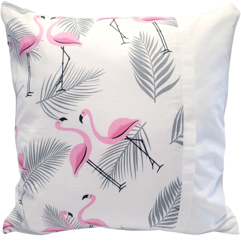 Poszewka z listewką Flamingi szare 40x40