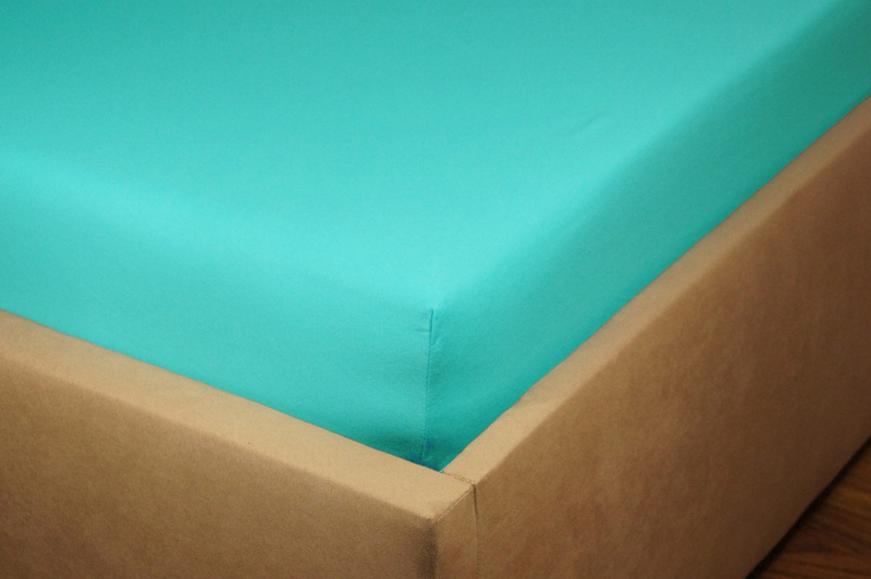 Prześcieradło jersey z gumką miętowe 80x160