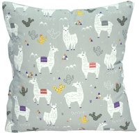 Poszewka bawełniana Lamy szare 30x30