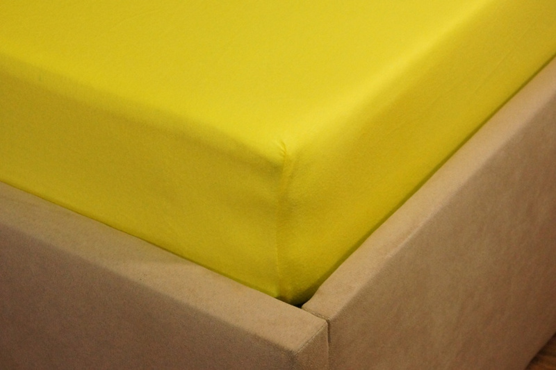 Prześcieradło jersey z gumką cytrynowe 70x140